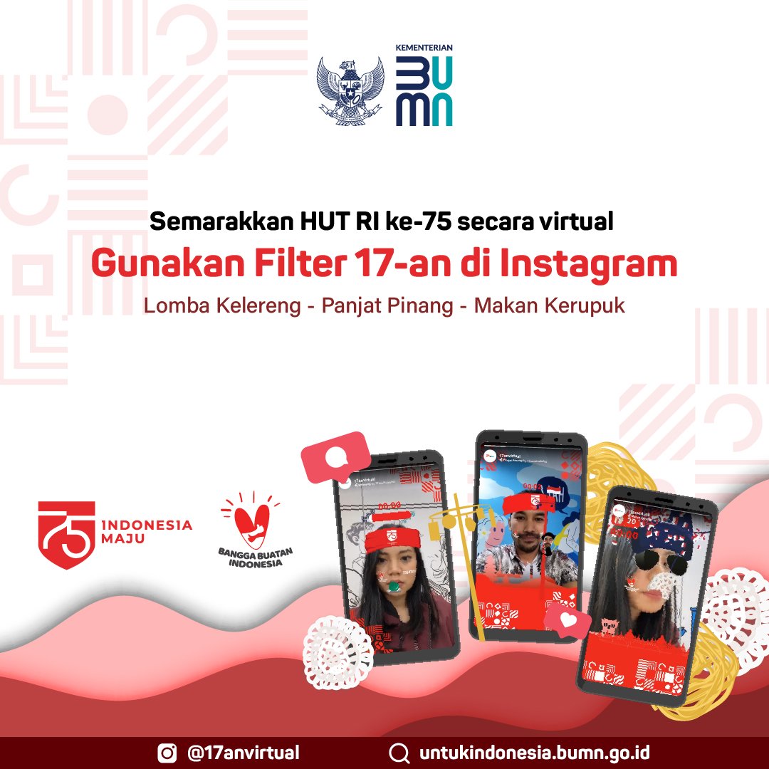 Official_TIMAH's tweet photo. Hai #sobatTINS, yuk semarakkan HUT ke-75 kemerdekaan RI dengan mengikuti lomba #17anvirtual bersama BUMN melalui instagram! https://t.co/E0VlycB5aQ
