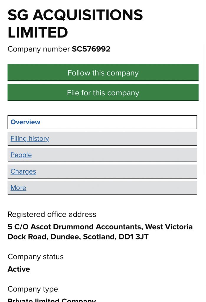 What is peculiar is that it appears SG Acquisitions Limited was incorporated in the U.K. (address in Scotland) in Sept 2017. A Petroleum Engineer is the a director. Precursor? A link? Who knows? (company# SC576992) https://beta.companieshouse.gov.uk/company/SC576992