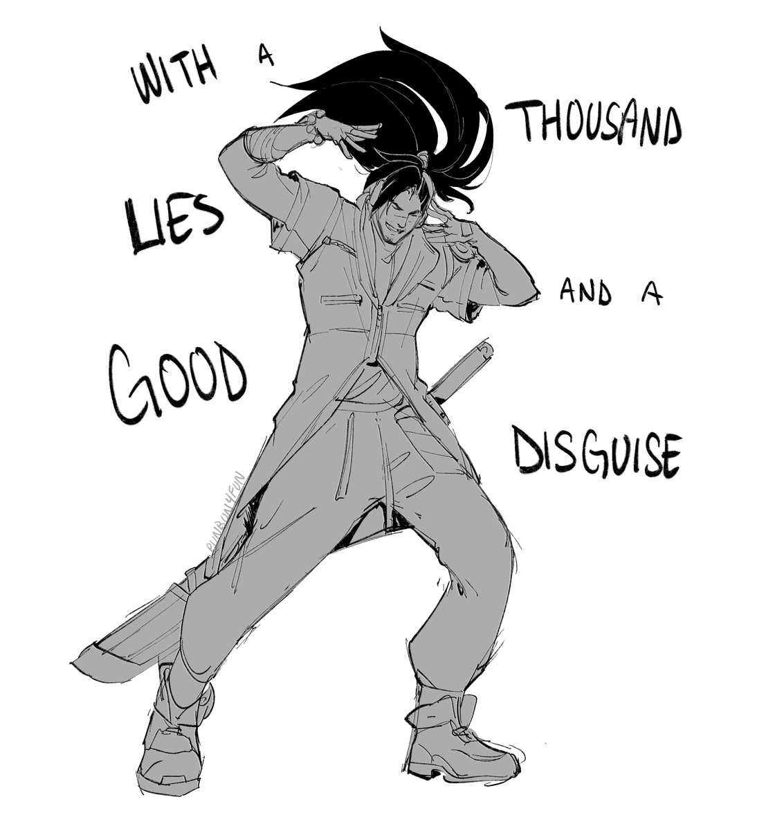 here's a 2am doodle of true damage yasuo cuz i can't sleep 
#yasuo #LeagueOfLegends 