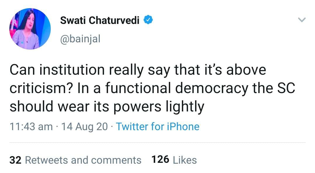 Thread on Liberals hypocrisy on SC JudgementSwati Chaturvedi Vs Swati Chaturvedi  #PraShantBhushan