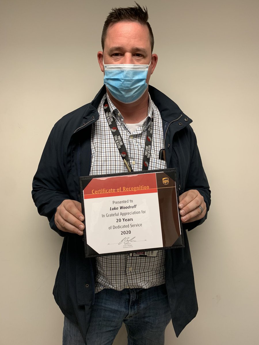 Please join me in congratulating Portland feeder on road manager Luke Woodruff for 20 years of service at UPS <a href="/NorthwestUPSers/">Northwest UPSers</a> <a href="/gditto3/">Geoffery McKenzie</a>