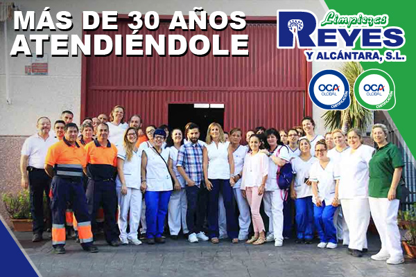 Limpiezas Reyes y Alcántara SL cuenta con una trayectoria de más de 30 años a su servicio. 90 profesionales velan siempre por los intereses de nuestros clientes ¿Aún no nos conoce? +INFO: limpiezasreyes.es/sobre-nosotros/
