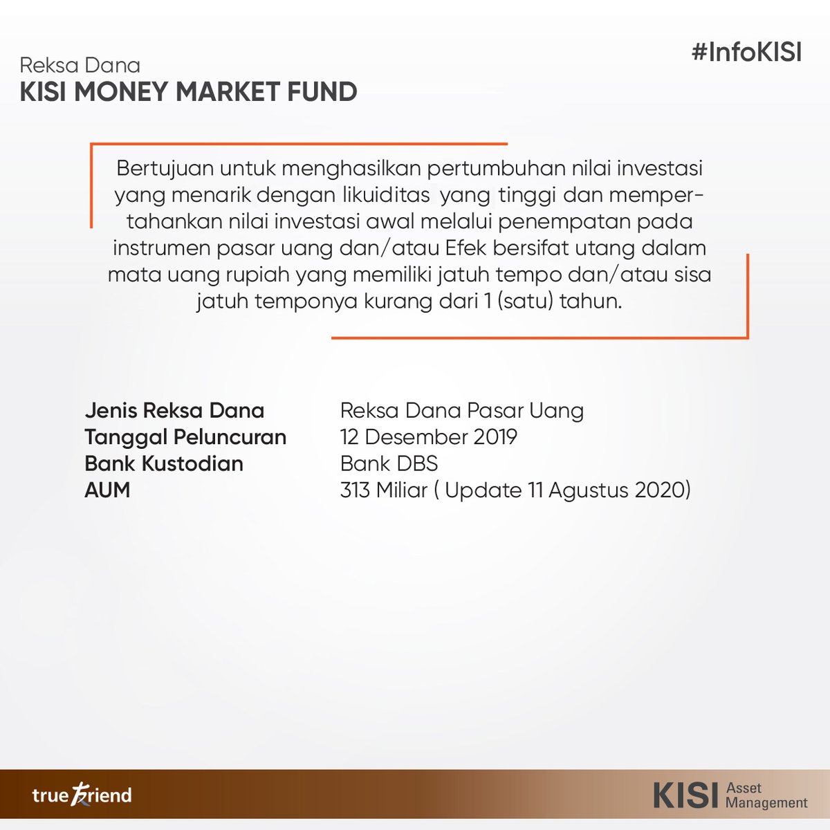 Mau cek Kinerja Reksa Dana nya KISI Asset Management sekarang. cekidot gaes
atau kunjungi kisi-am.co.id

Yuk Nabung di Reksa Dana KISI Asset Management
.
Mulai Rp100 ribu lho
.

Disclaimer : On

#Reksadana #investasi #investormileniar #tabunganpendidikan