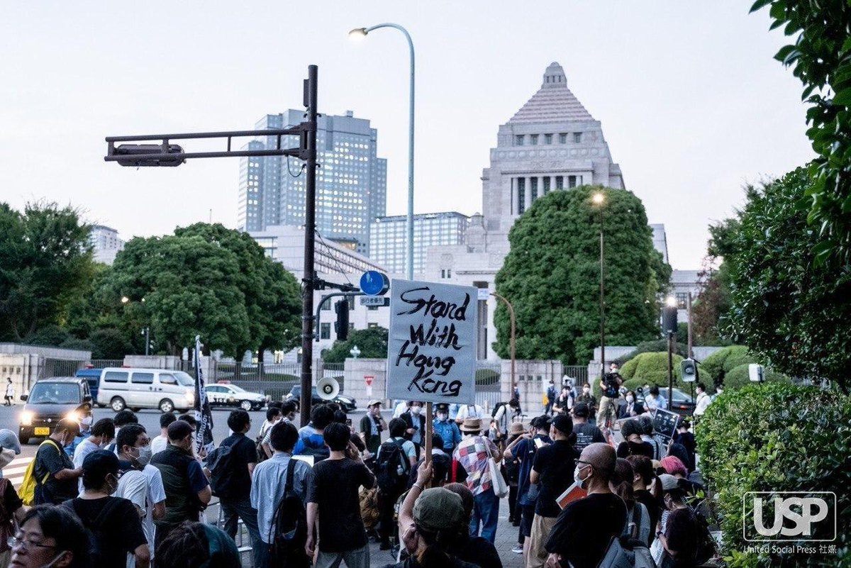 hkfp's tweet photo. Around 300 people joined a "Stand with Hong Kong" protest in Tokyo on Wednesday. They gathered to pressure the Japanese government to respond to the issue of Hong Kong democracy and the alleged curtailing of its freedoms. Photos: Viola Kam/United Social Press. @USPhongkong https://t.co/nZYK9sv6MI
