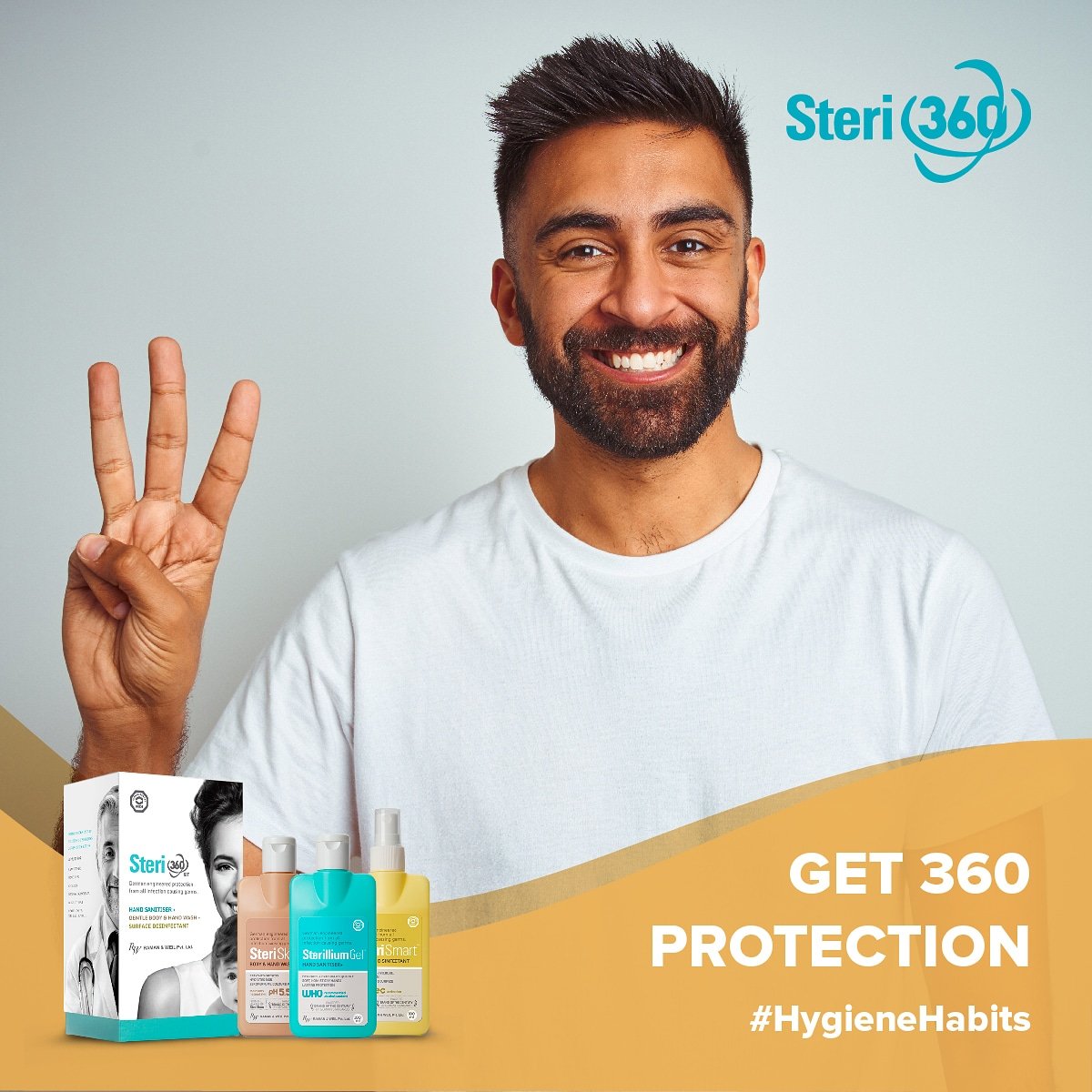 Wash, cleanse and disinfect. 
The 3 products in the Steri 360 kit -  Sterillium Gel, SteriSmart Surface Disinfectant and Steriskin Body & Hand. These are your solutions for all round protection.

#unlockyourcity #hygienehabits #care #Wash #Disinfect #Handwash #360Protection
