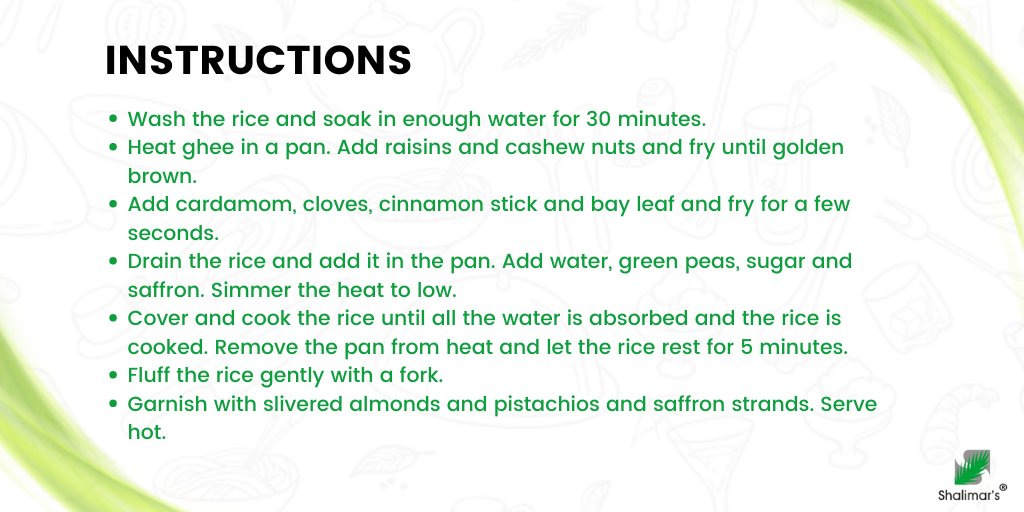 indiashalimar's tweet photo. Here is a famous and delicious recipe for you:😋
Misti Pulao🤩 #recipeoftheda
.
Let us know what you think! Tag your friends who have tasted Misti Pulao ...🥰

#merapyarshalimar #shalimarindia #mistipulao #pulao #indianfood #misti #sweetrice #rice #lockdown  #indianfoodrecipe https://t.co/gNhUBg0aWo