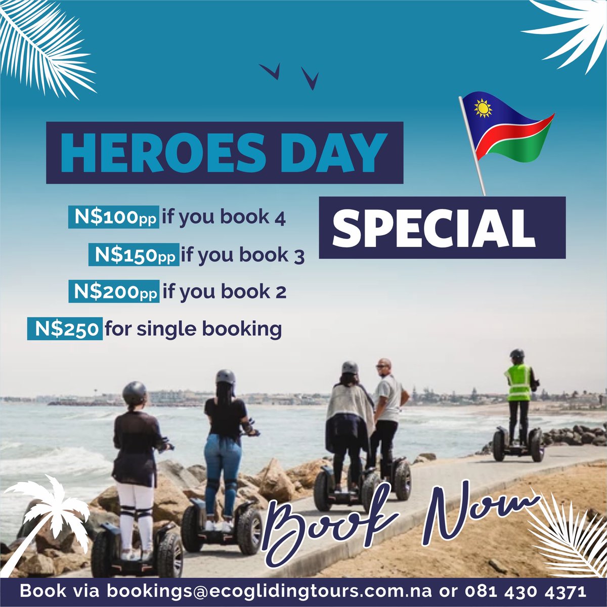 We’re celebrating Heroes Day with a special for Namibians. Offer valid until 31 August 2020.
-
- 
#ecoglidingtours #ecotourism #namibia #swakopmund #travel #lockdown #localislekker #localtravel