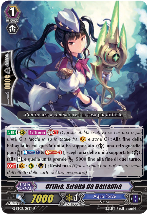 cfvanguardit's tweet photo. Lo spoiler di oggi è "Orthia, Sirena da Battaglia."
#cfvanguard #GBT02 #AquaForce https://t.co/CXqLFgLqoN