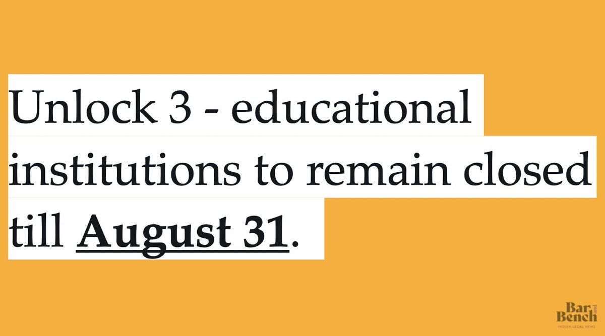 Divan now refers to Unlock 3 notification which also prescribes for educational institutions to remain closed till August 31. It further delegates power to States to take liberty to impose further restrictions if required #StudentsInSCForJustice  #studentsAgainstUGCGuidelines