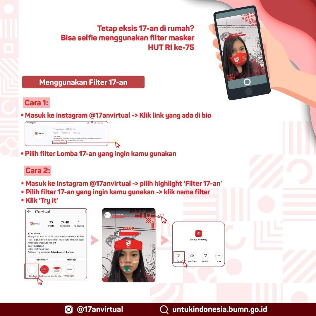 askrindo's tweet photo. Hai #sobatBUMN yuk semarakkan HUT ke - 75 kemerdekaan RI dengan mengikuti lomba #17anvirtual bersama BUMN melalui instagram!
. https://t.co/ZjxXTOJCOz