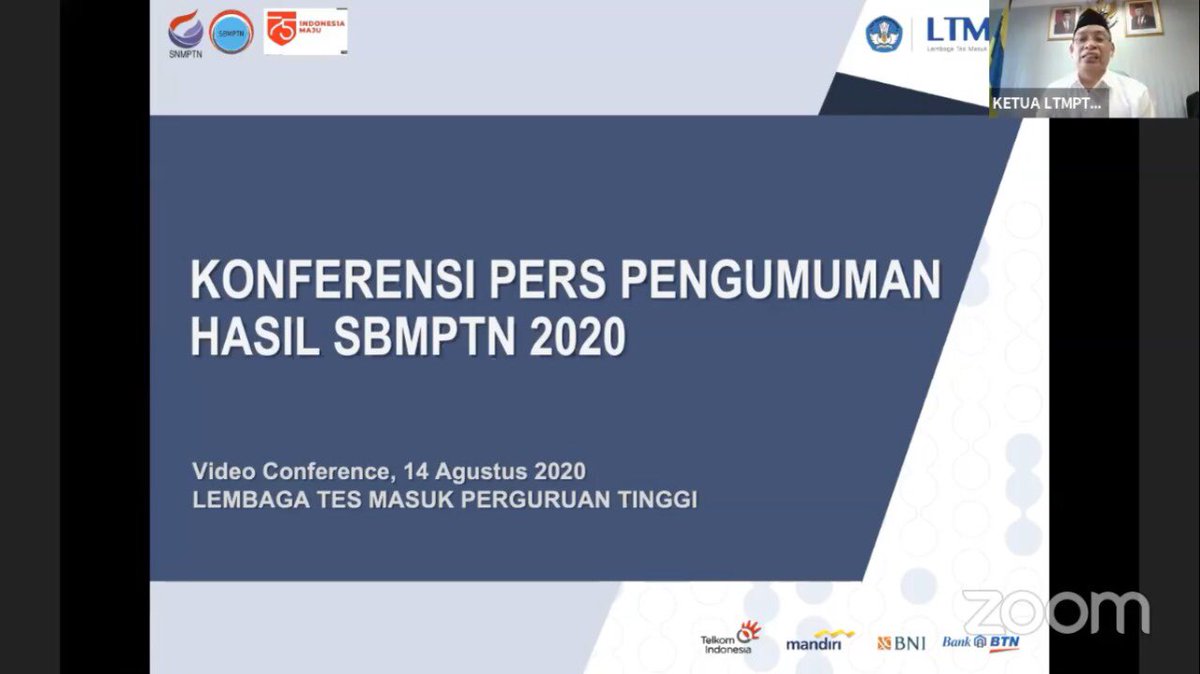 rzqikaps's tweet photo. - HASIL KONFERENSI PERS LTMPT [SBMPTN 2020] -

Jumat, 8 Agustus 2020
#LTMPT2020 #SBMPTN2020 #UTBK2020 https://t.co/pbi0ADBns9