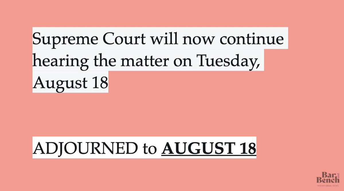Supreme Court will now continue hearing the matter on Tuesday, August 18.  #StudentsInSCForJustice  #studentsAgainstUGCGuidelines  @anubha1812