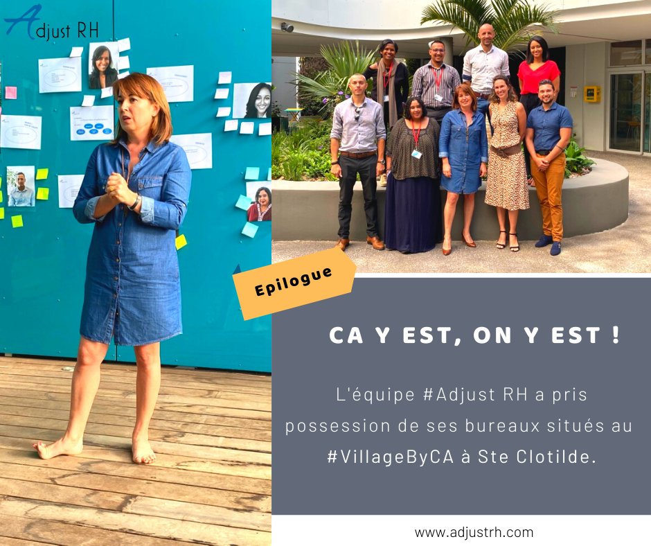 AdjustRh's tweet photo. L'équipe #AdjustRH a pris officiellement possession de ses nouveaux locaux au  #VillageByCA
Nous aurons le #plaisir de vous y accueillir dans le respect des normes sanitaires en vigueur 😉
#ressourceshumaines #lareunion #restonsvigilants https://t.co/yRnC0RESCJ