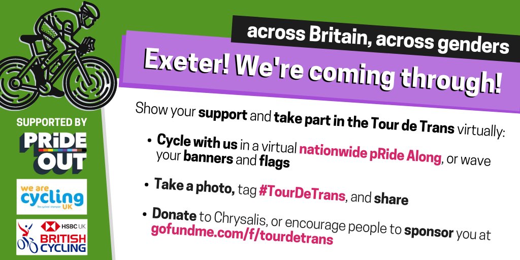 TourDeTrans (@tourdetrans) on Twitter photo #TourDeTrans is coming through Devonπ΄
<a href="/devonlionsfc/">Devon Lions FC</a> <a href="/uoeLGBTQstaff/">Exeter LGBTQ+ Staff Network π³οΈββ§οΈπ³οΈβπ</a> @DCP_LGBT @PCBacon @ProudGrecians <a href="/WestWaspsRFC/">Westcountry Wasps RFC πππ</a> <a href="/ND_ComeOut/">North Devon Come Out</a> <a href="/ExeterPride/">Exeter Pride</a> <a href="/UoE_LGBTQ/">Exeter Uni LGBTQ+</a> <a href="/DCCLGBT/">Devon County Collective LGBT+ Staff Network</a> <a href="/NotAlone_Plym/">Not Alone Plymouth</a> @TransPrideSW @exmouthpride
We want to see pics of you supporting, or pics of your own pRide Along!π² #TourDeTrans is coming through Devonπ΄
<a href="/devonlionsfc/">Devon Lions FC</a> <a href="/uoeLGBTQstaff/">Exeter LGBTQ+ Staff Network π³οΈββ§οΈπ³οΈβπ</a> @DCP_LGBT @PCBacon @ProudGrecians <a href="/WestWaspsRFC/">Westcountry Wasps RFC πππ</a> <a href="/ND_ComeOut/">North Devon Come Out</a> <a href="/ExeterPride/">Exeter Pride</a> <a href="/UoE_LGBTQ/">Exeter Uni LGBTQ+</a> <a href="/DCCLGBT/">Devon County Collective LGBT+ Staff Network</a> <a href="/NotAlone_Plym/">Not Alone Plymouth</a> @TransPrideSW @exmouthpride
We want to see pics of you supporting, or pics of your own pRide Along!π²