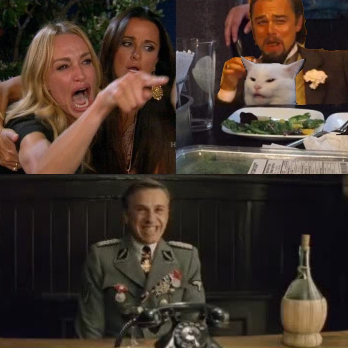 I just combined 3 memes
Feel free to comment on what is going on.
#Memes #comment #salad #Django #InglouriousBasterds #LeonardoDiCaprio #cat #RealHousewives
