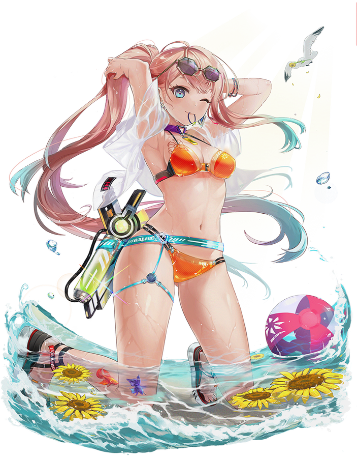 時屋 白猫 白猫 夏 キャラ 透過 立ち絵 その1 白猫