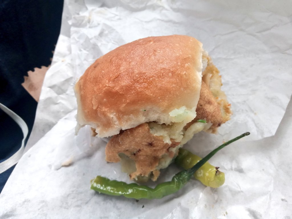  #Mumbai is love and solace is sought and found in an half eaten vada pav.