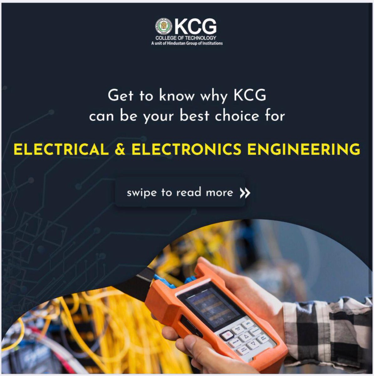 KCGEEE's tweet photo. The ⚡Electrical and Electronics Engineering⚡@KCGtechnology is designed to have a wide range of job opportunities and trained our graduate to become a perfect core engineers.
#admissions #education #learning #polytechnic #study #kcgcollege #studentslife #careers #coreengineers https://t.co/vNzI7SzAcF