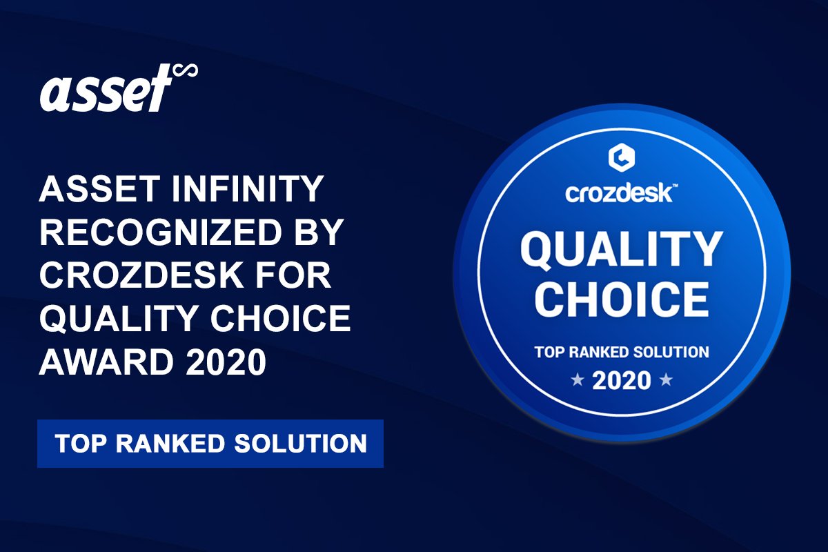 assetinfinity's tweet photo. It's an absolute #honor for us to be #awarded by Crozdesk's "Quality Choice" badge for the market position, offering, user satisfaction, and web presence of our asset tracking and management software in 2020.
#awards2020 #cmms #crozdesk #qualitychoice #proudmoment #assetinfinity https://t.co/A3Q5ljBJmM