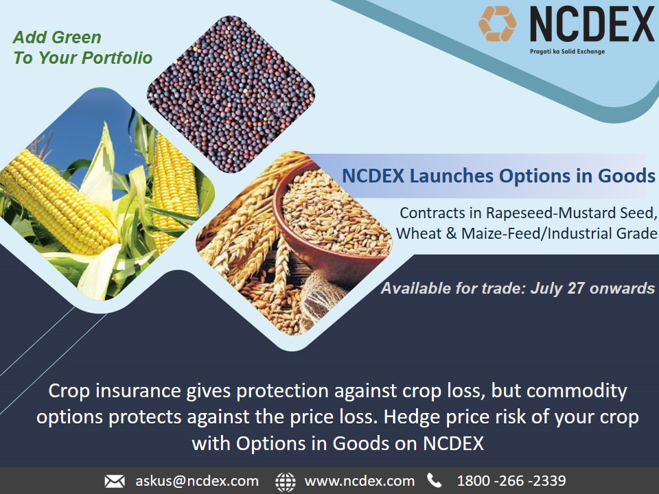 ncdexofficial's tweet photo. NCDEX Options in Goods || An alternative option to hedge price risk.
#OptionsTrading #FPO #commoditytoday #onlinetrading #mustard #wheat #maize https://t.co/shyG0hSd59