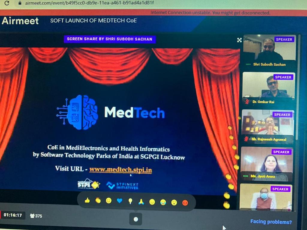 nmnsingh02's tweet photo. Really inspiring views shared from The soft launch program of #STPIMedTech, a CoE in #MediElectronics & #HealthInformatics #STPIINDIA #STPICoEs #STPIPulse @STPIAllahabad @Omkar_Raii @purnmoon https://t.co/o1sEu8UKqS