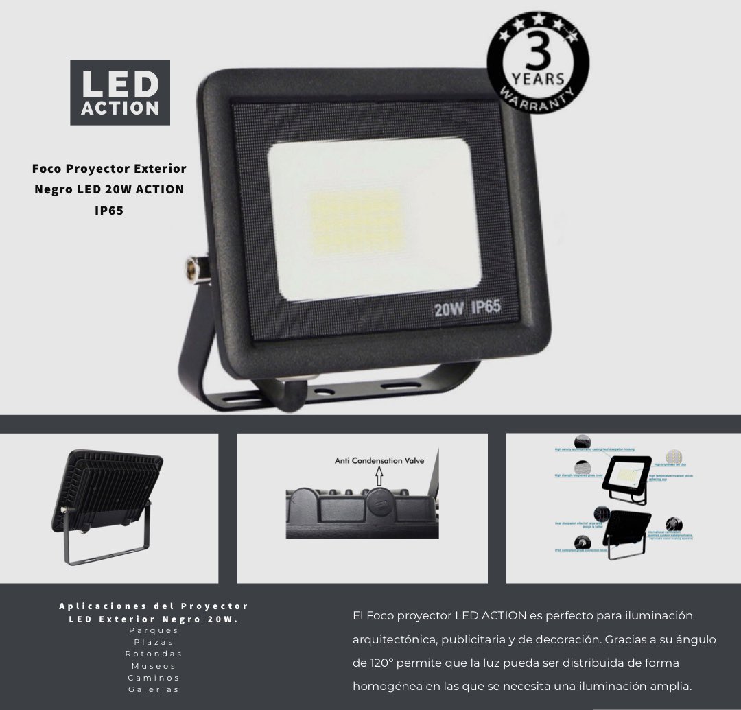 factorledspain's tweet photo. Foco proyector LED ACTION su ángulo de 120º permite que la luz pueda ser distribuida de forma homogénea en las que se necesita una iluminación amplia.
https://t.co/i0CIgWwiaA
#factorled #iluminacion #led #foco #focoexterior #focointerior #ledaction https://t.co/8mXhLlOUMk
