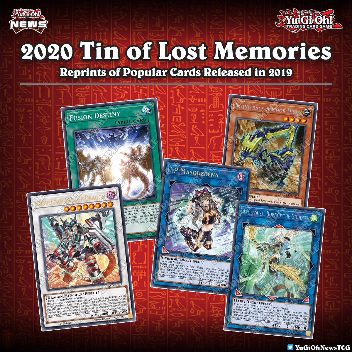 TIN ON LOST MEMORIES RARE TO holo YUGIOH PACK BUNDLE 20 CARDS INC 3