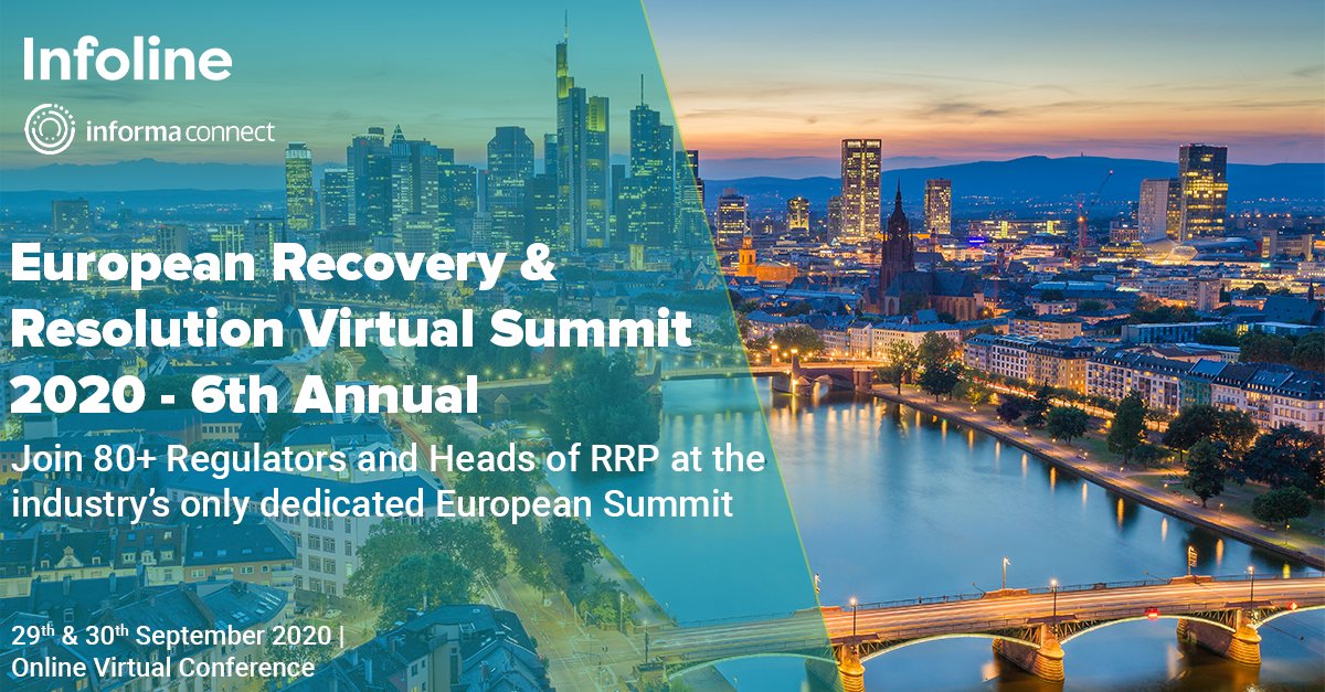 InfolineC's tweet photo. European Recovery &amp; Resolution Summit is now online! Take part in our two day conference and hear from Regulators and Central Banks including the #EUCommission https://t.co/PybWZcb9dQ https://t.co/u71TRioIbK
