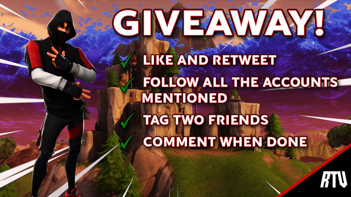 project_rtv's tweet image. So the first ever recruit has a surprise for the community. He will be giving away an Item Shop Gift on #Fortnite to one lucky winner!

Accounts needing to follow...

@project_rtv 
@_ManicFN 
@NotVation 

Also follow "manicggs" on twitch for extra luck!

#Giveaway #Giveaways
