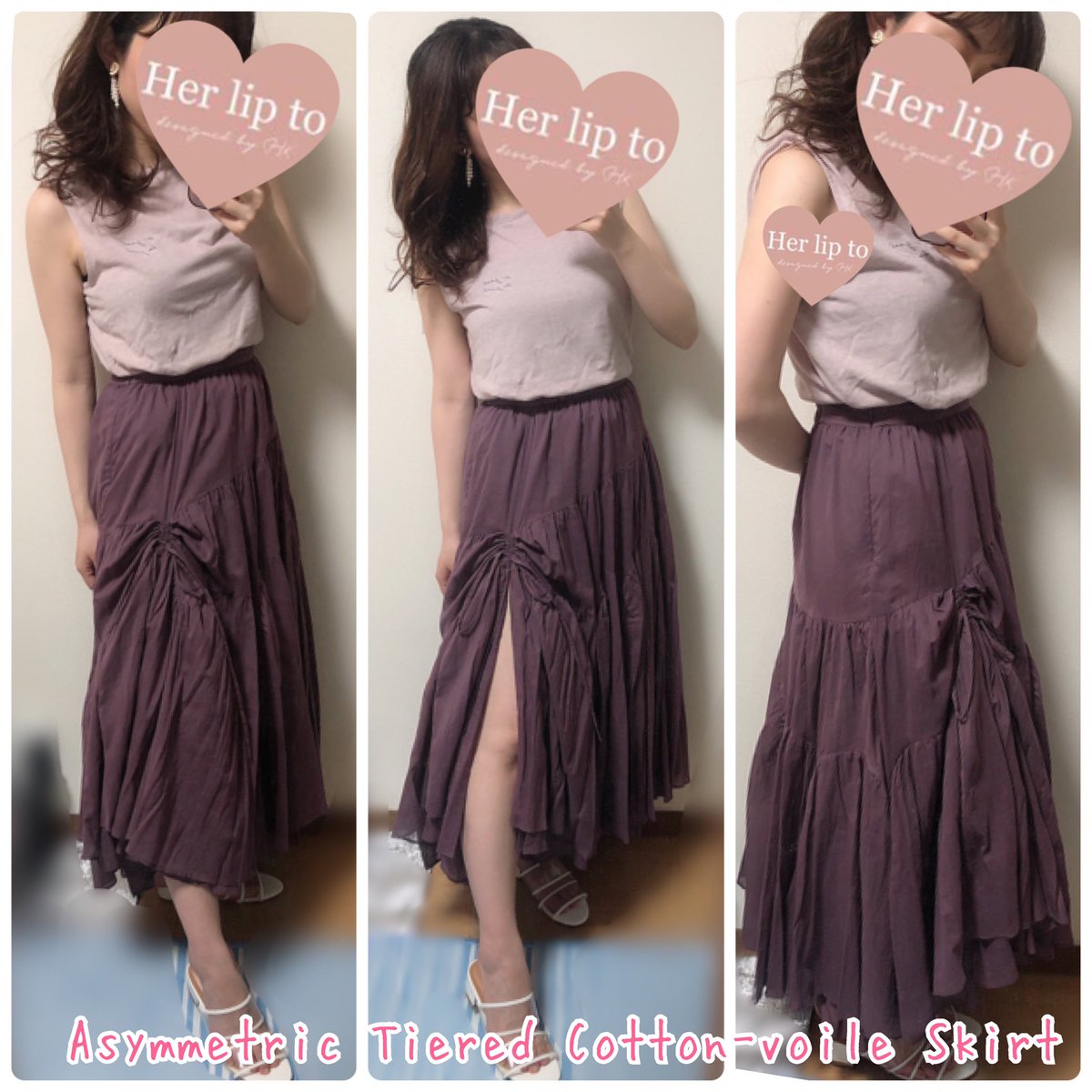 Asymmetric Tiered Cotton-voile Skirt