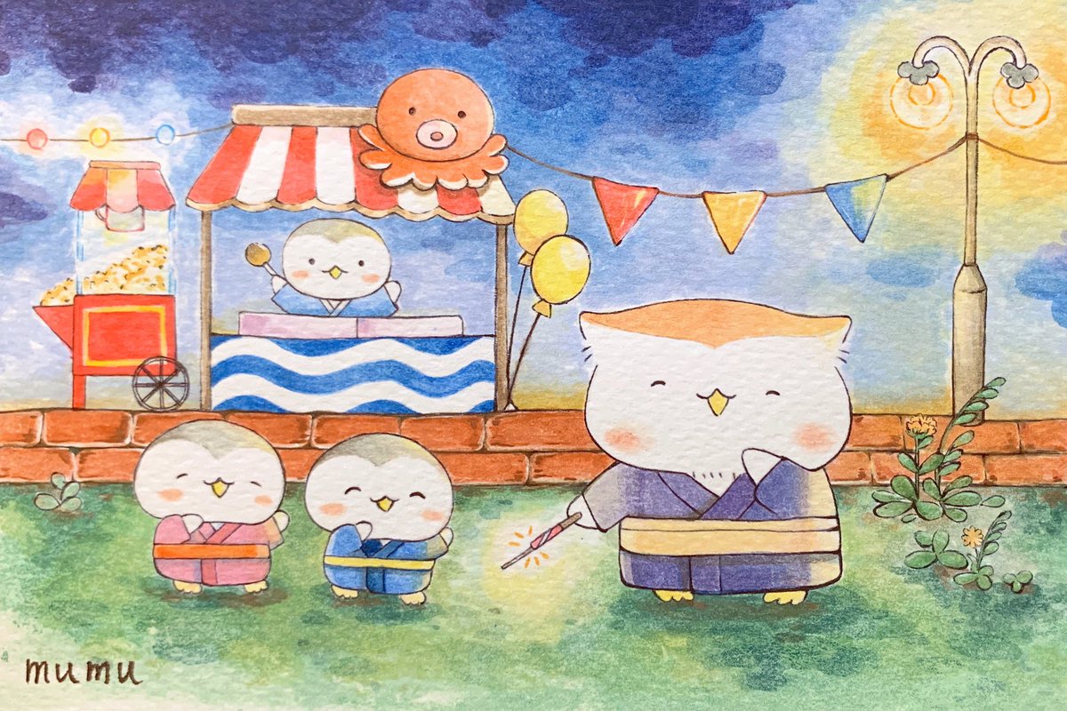 Mumu Want To Play Sparkler Not Only In Game 水彩 Watercolor 小動物 線香花火 Sparkler 花火大会 仙女棒 Mumu Want To Play Sparkler Not Only In Game 水彩 Watercolor 小動物 線香花火 Sparkler 花火大会 仙女棒