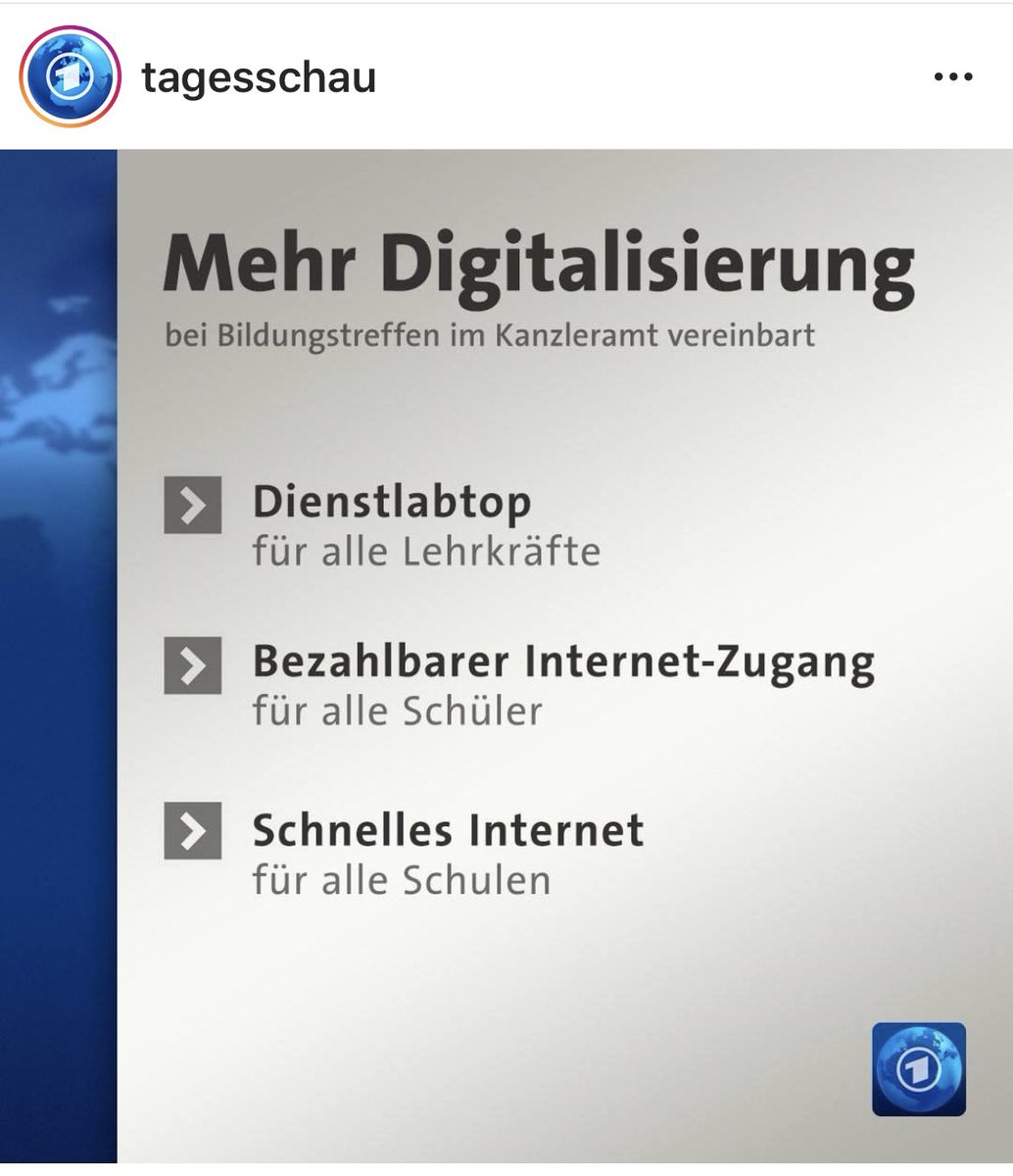 Quelle: Instagram-Account „Tagesschau“ #Digitalisierunginschule