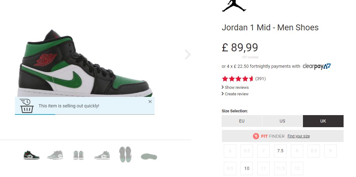 jordan 1 mid pine green footlocker