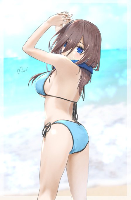 MiさんがTwitterに投稿した中野三玖(五等分の花嫁)のイラスト。