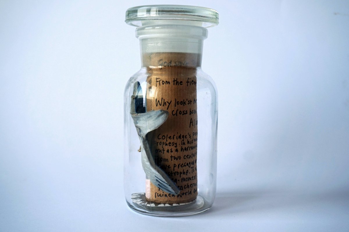 A couple of intriguing bottles by Andy Davey, titled 'A message in a bottle, as imagined, destined for a Mr. Albert Ross, of Mariners Way, Watchet', created for the bottle project with <a href="/nevillegabie/">Neville Gabie</a> #watchet #southwest #community #culture #exhibition