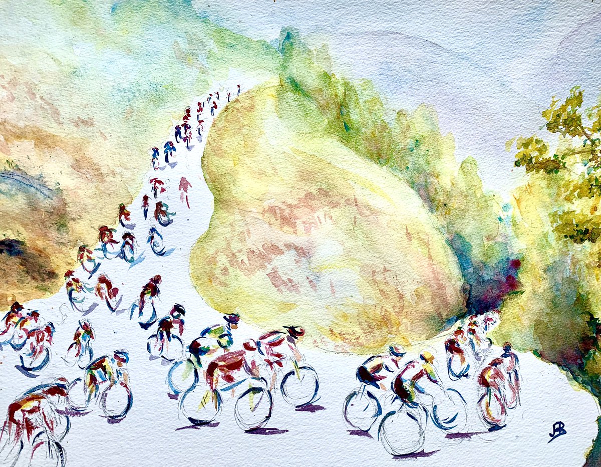 Going round the Bend watercolour by Anne Bryson @SueCumbria @ScotbyCycles @TullieHouse  <a href="/ArtDaffodilLan1/">Art @ Daffodil Lane</a> <a href="/LakelandCamera/">Lakeland Camera</a> <a href="/hmvCarlisle/">hmv Carlisle</a> <a href="/PalaceCycles/">Palace Cycles</a>