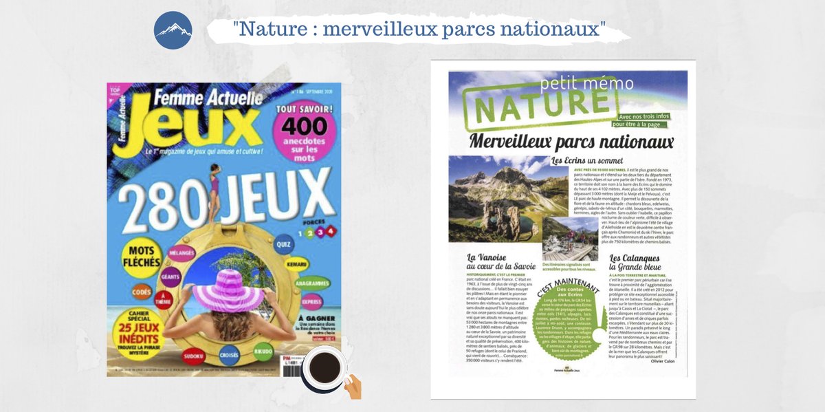 emeline_leth's tweet photo. Une nature exceptionnelle à portée de pied ? Rendez-vous dans le @PnEcrins et ses sommets emblématiques pour découvrir la montagne comme vous ne l'avez jamais vu !
📌 Article à retrouver dans le magazine Femme Actuelle Jeux actuellement en kiosque. https://t.co/2jfKlauhHy