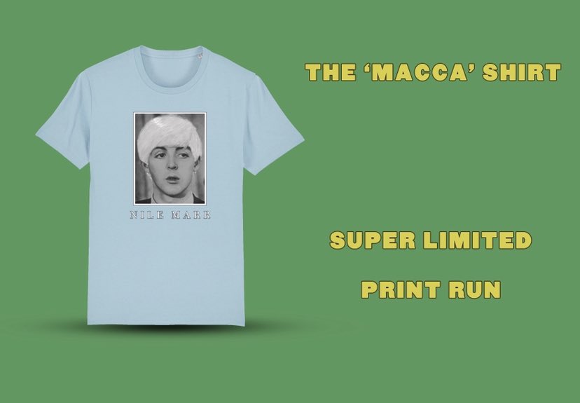 Brand new merch online now. The first official Nile Marr T shirt is online via bandcamp. Limited to 50. Once they’re gone. They’re gone.