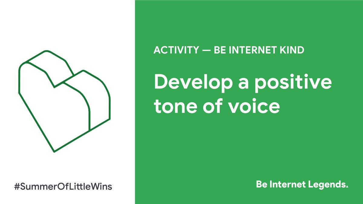 Teaching children to treat others as they would like to be treated helps them to be happier online explorers. Together, practice writing positive messages and encourage your child to make their meaning crystal clear.  #SummerOfLittleWins