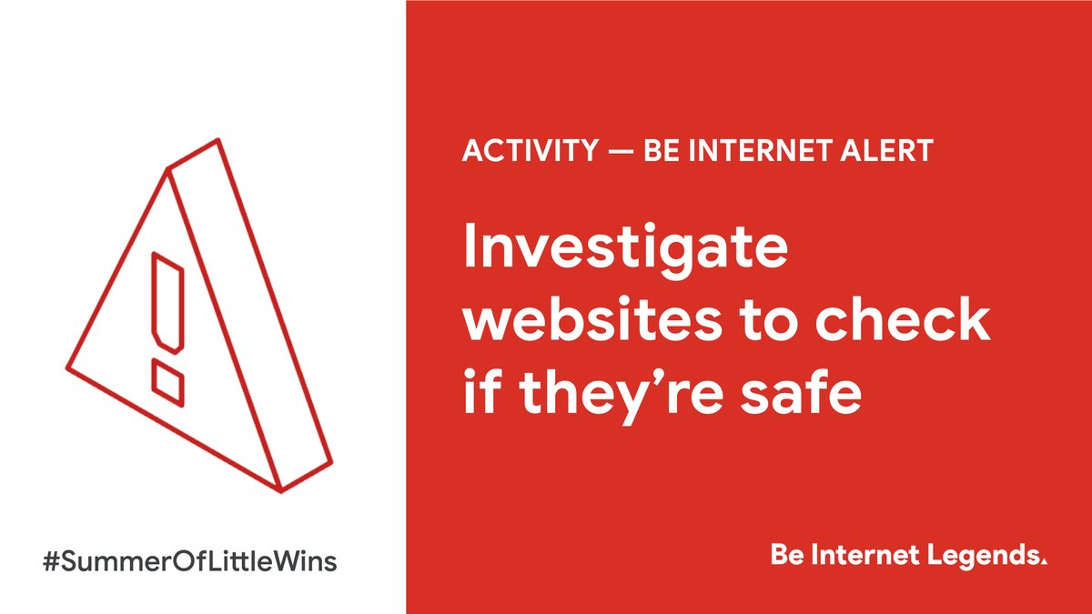 Try playing detective with your child to help them learn about online safety. Visit websites and see if they’re secure. Does the address start with https? Is there a padlock next to it? Do the website name and address match?  #SummerOfLittleWins