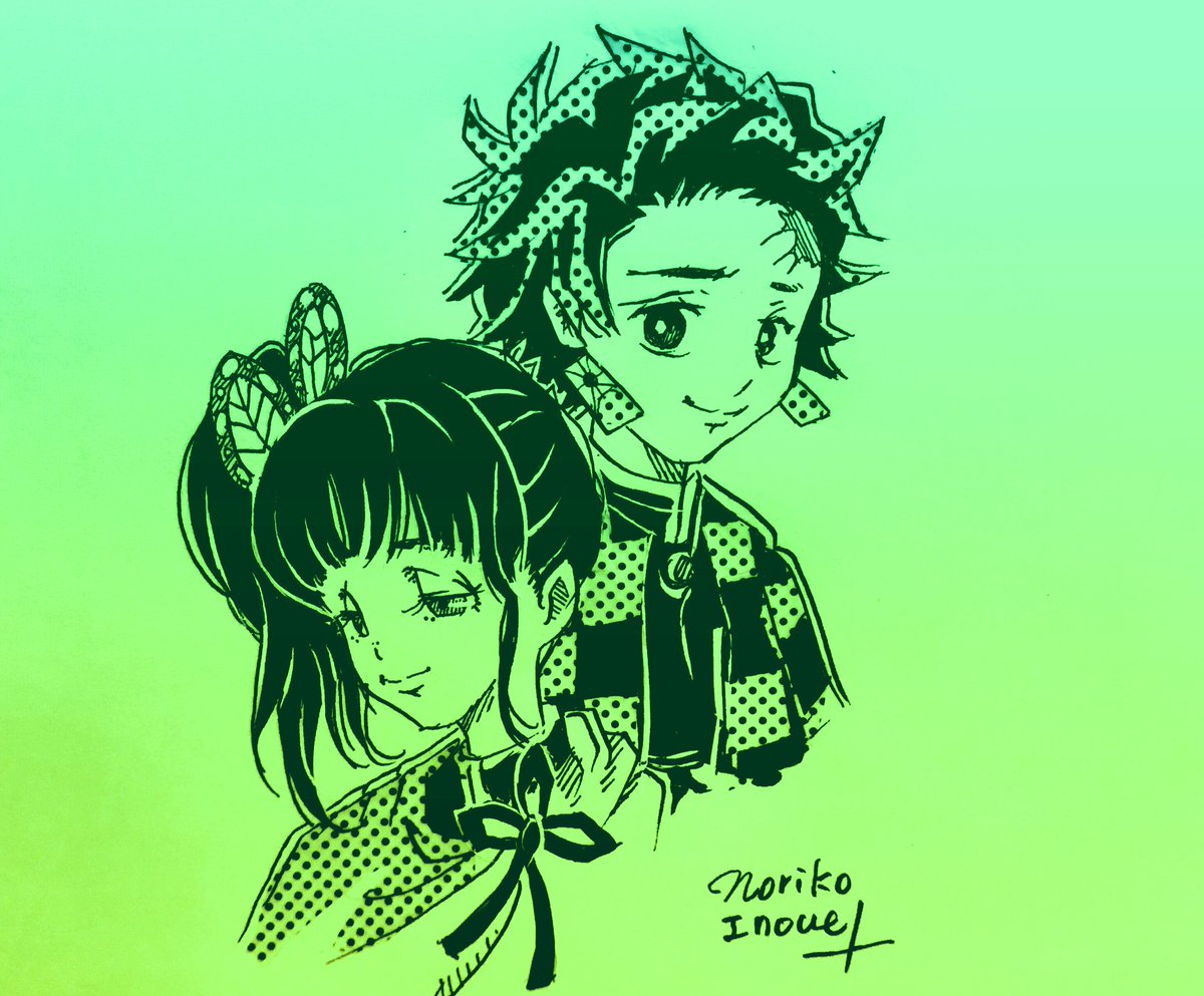 栗花落カナヲ イノウエノリコの絵 イラスト 鬼滅の刃 炭治郎 カナヲ 炭カナ イノウエノリコのイラスト