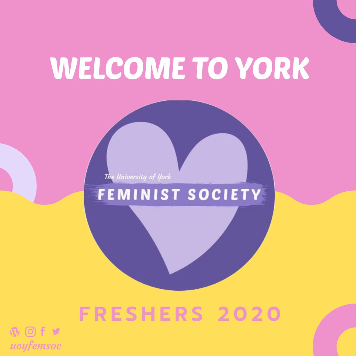 uoyfemsoc's tweet photo. WELCOME TO YORK!! Image description in comments 💜💛 https://t.co/YeGiZNvAAT