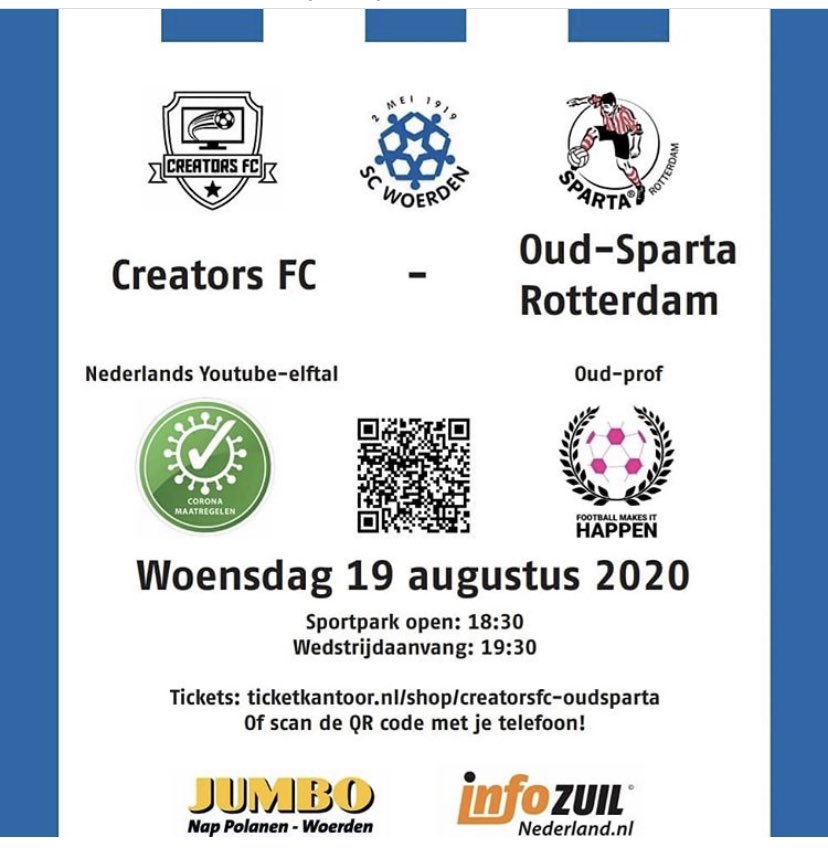 Aan het Weer hoeft het niet te liggen #NatUUUrlijk. Heb jij je toegangsbewijs al gekocht! <a href="/CreatorsFc/">CreatorsFC</a> - Oud- <a href="/SpartaRotterdam/">Sparta Rotterdam</a> <a href="/FMIH17/">Football Makes It Happen</a> <a href="/SCWoerden/">SCWoerden#100</a>