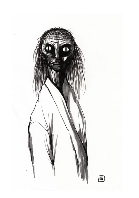 お盆だし自己流幽霊画(5) 