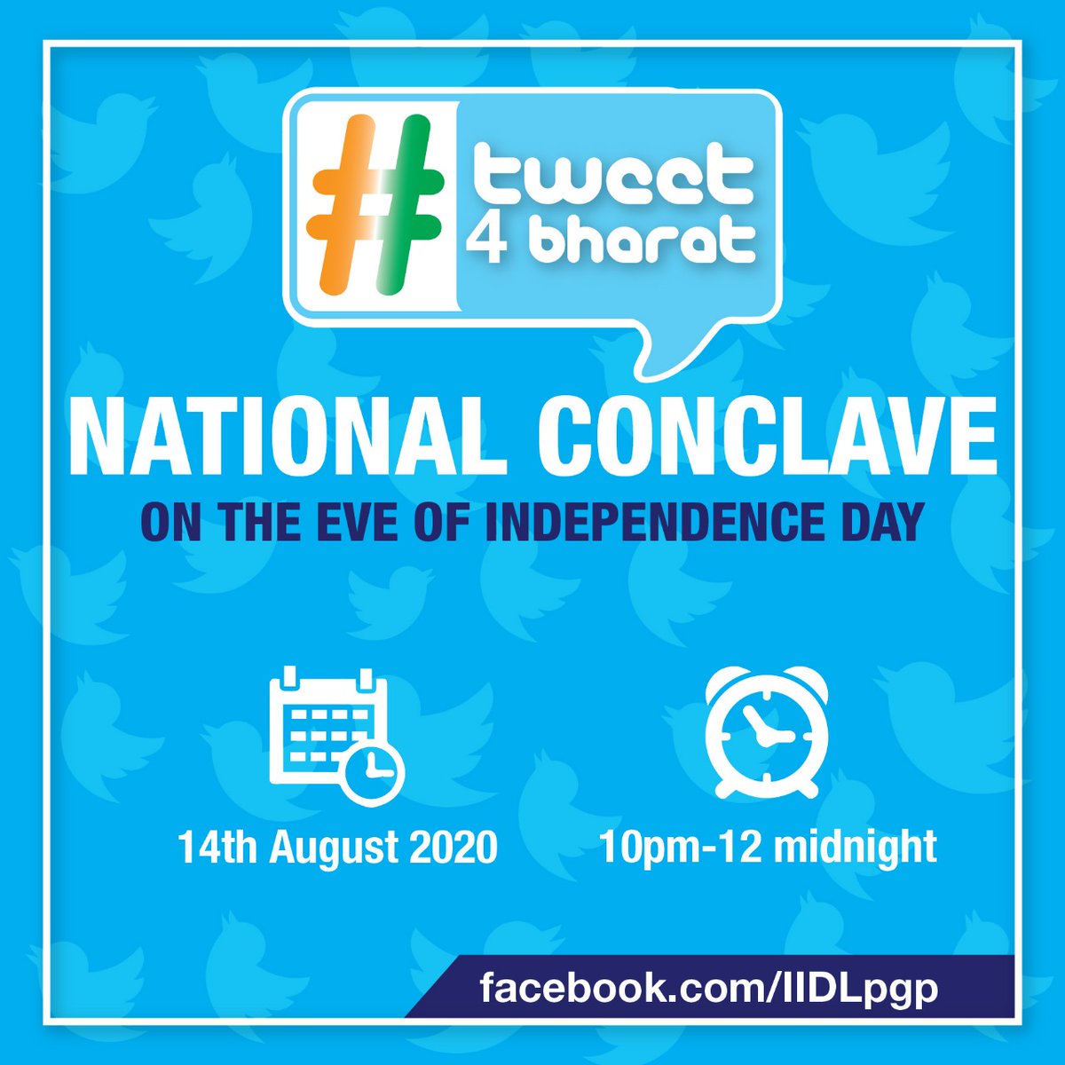 We invite you all to join us at #Tweet4Bharat National Conclave on Independence Day eve i.e. 14 August 2020 (10pm up till midnight) to hear all the winners of the #Tweet4Bharat Twitter Thread Contest