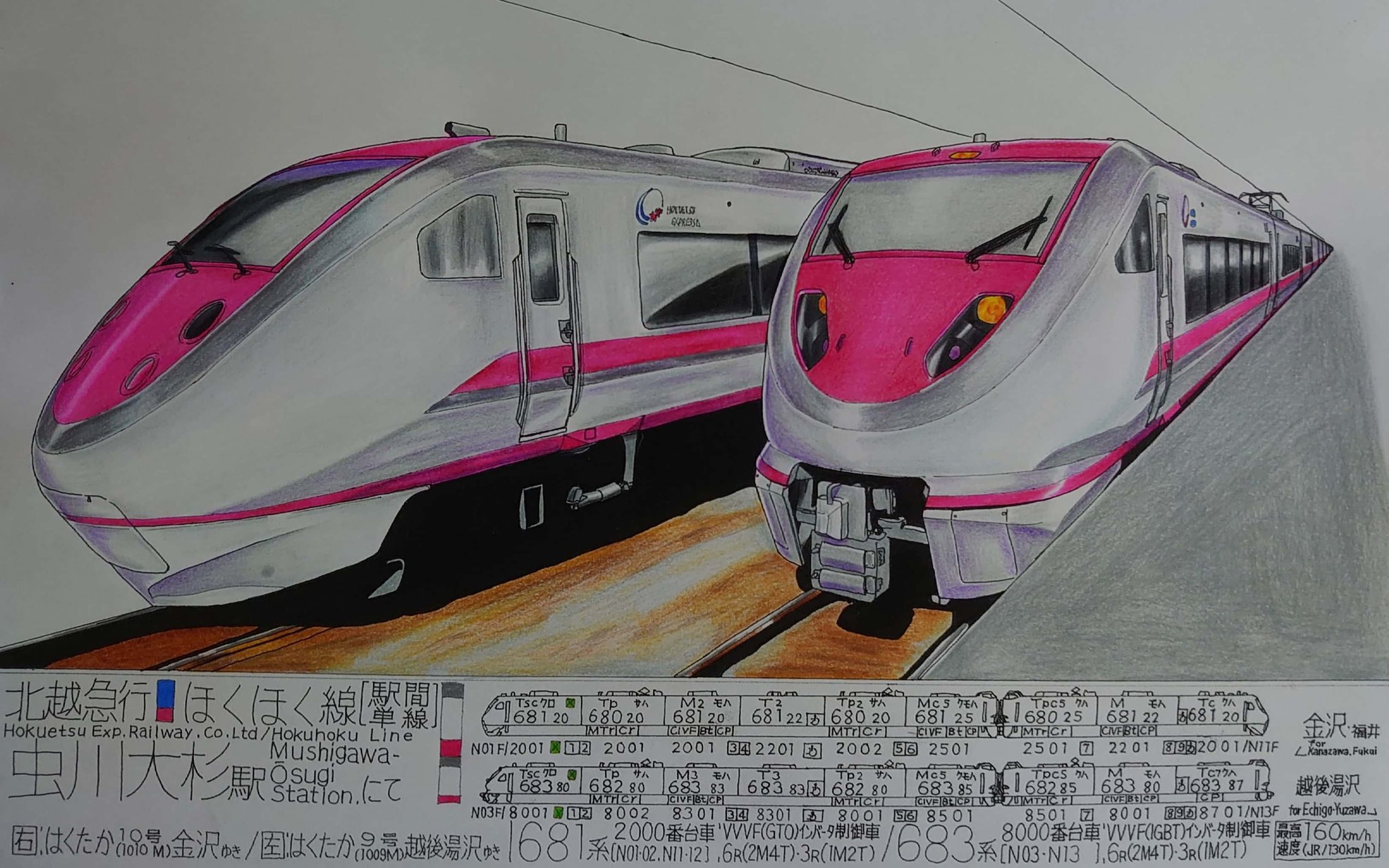 出町柳 彩都 アヤ お仕事募集中 手描き 手書き文字で描く 列車の絵 T Co U3jlopakmj Twitter