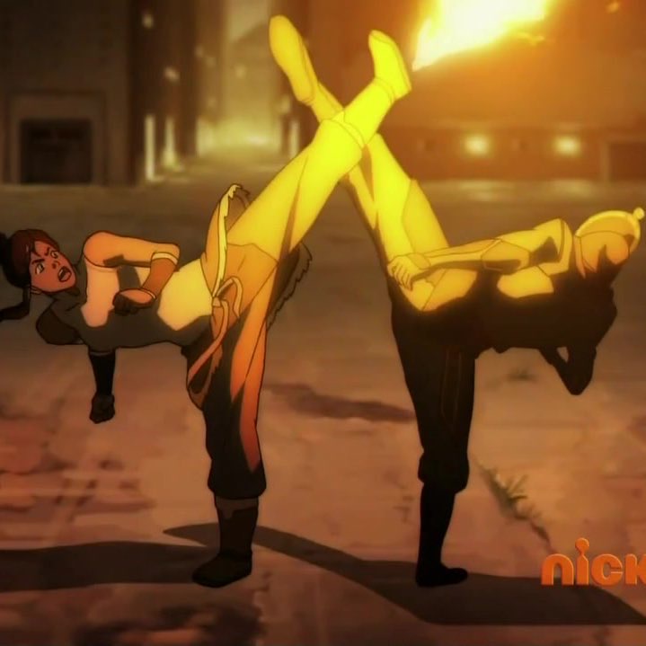 rather than one constant villain, in the legend of korra each season is met with a new villain(s). there’s so much variety in the enemies that korra faces. things like chi-blocking equalists and dark spirits kept korra learning new techniques and fighting styles to face them.
