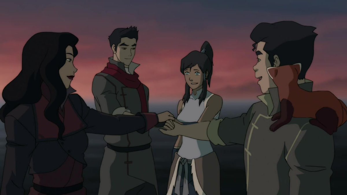 korra’s team avatar (the krew) are all really unique and lovable characters! all with pretty engaging backstories and plotlines. we don’t get as deep a dive into their character as the gaang, but they’re still really admirable and sure to give you that soft spot.