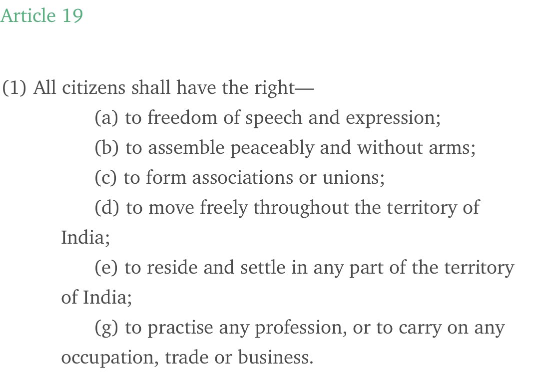 article 19 of indian constitution