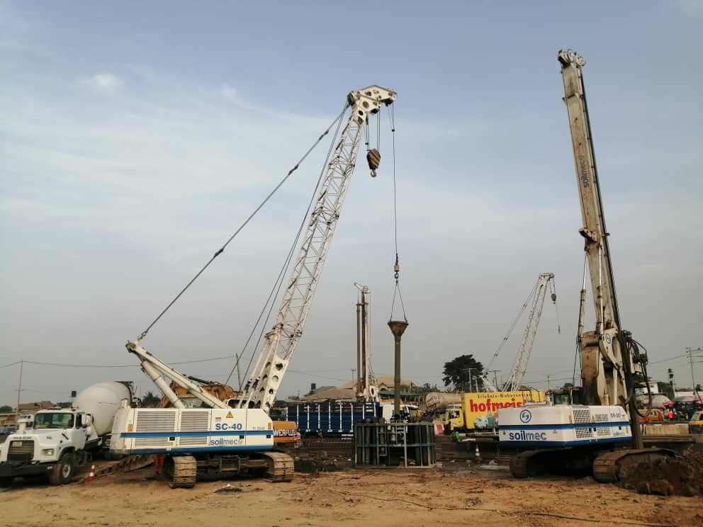 GruppoTrevi's tweet photo. On November 2019 #TreviNigeria started the #pilingWorks for rehabilitation/reconstruction of major road connection project along #LagosShagamuExpressway that includes the expanstion of the highway to 3 lanes and maintenance and construction of several bridges and flyovers. https://t.co/InVsZZBRhA